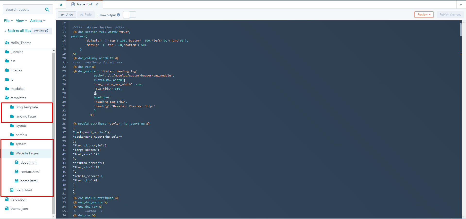 Pre-built Template